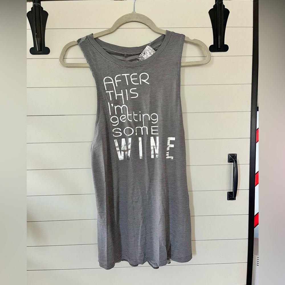 NWT Women’s Activewear Tank Open Back Wine Lover Size Small